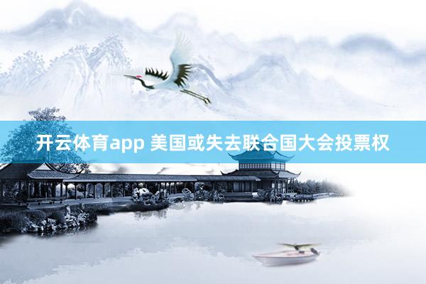 开云体育app 美国或失去联合国大会投票权