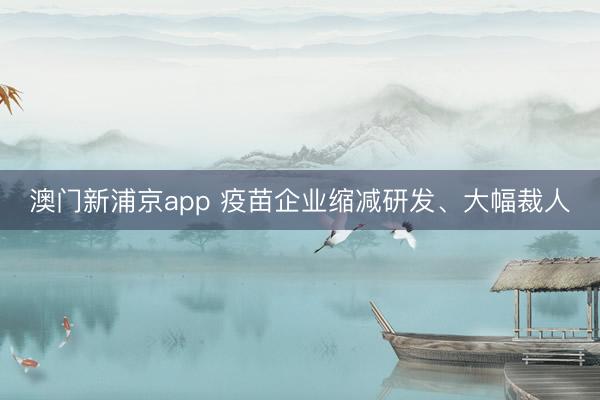 澳门新浦京app 疫苗企业缩减研发、大幅裁人